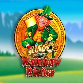 Slingo Rainbow Riches slot logo by Gaming Realms at Casea Casino